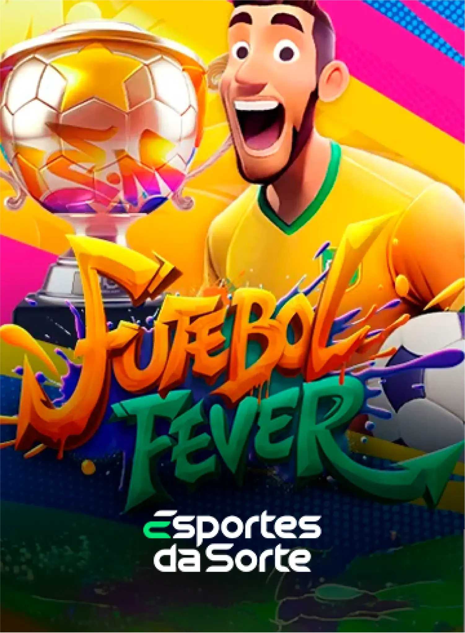 Slot Futebol Fever com bônus de tela cheia e multiplicador ativado no Esportes da Sorte