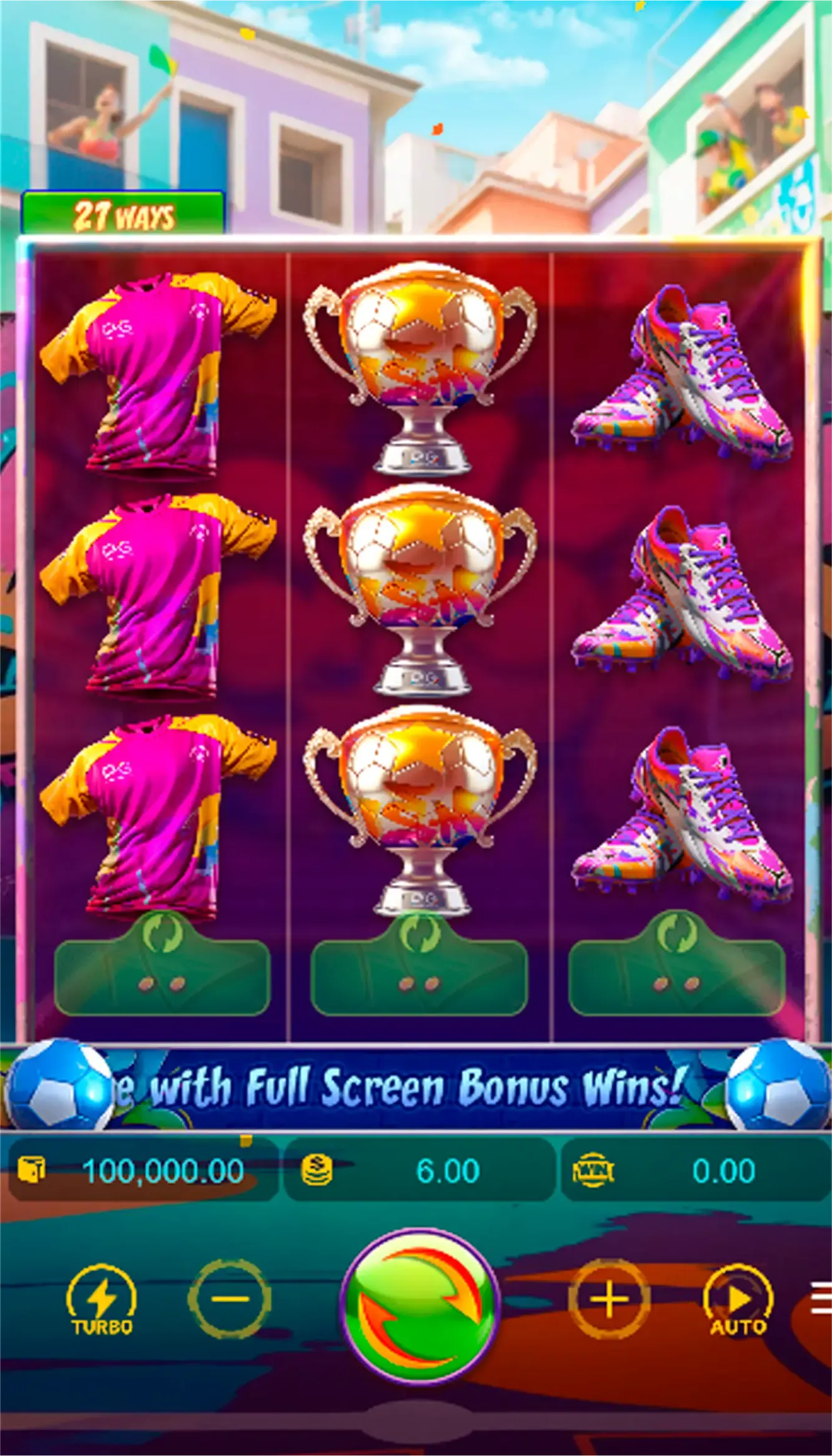 Slot Futebol Fever com bônus de tela cheia e multiplicador ativado no Esportes da Sorte