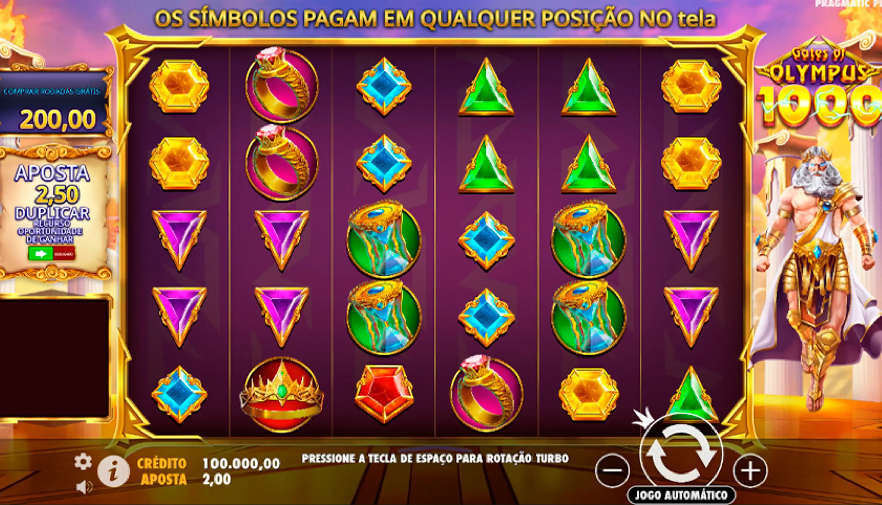 Gates of Olympus 1000 slot com Zeus e multiplicador máximo no Esportes da Sorte