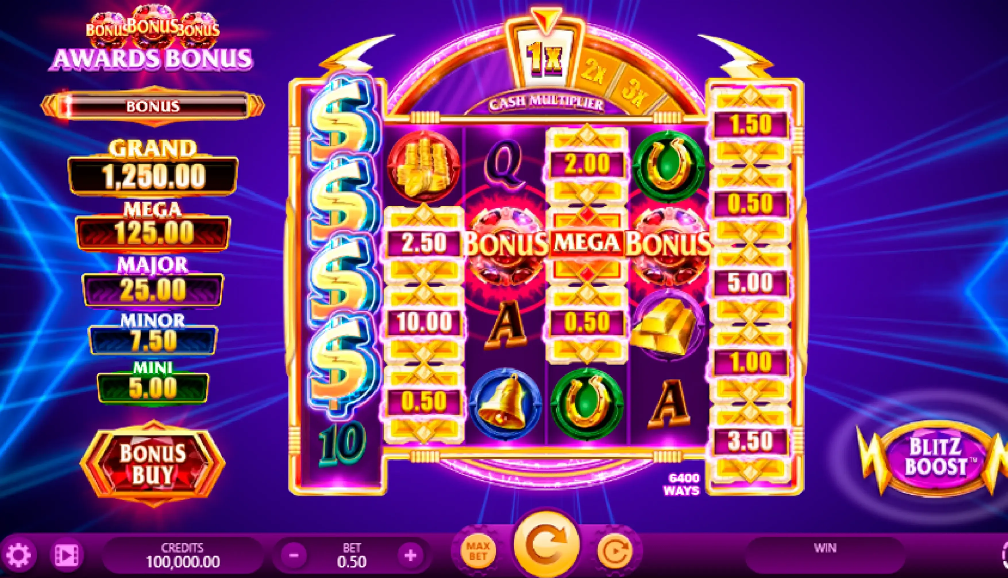 Slot Gold Blitz Ultimate com coleta de jackpot ativada no Esportes da Sorte