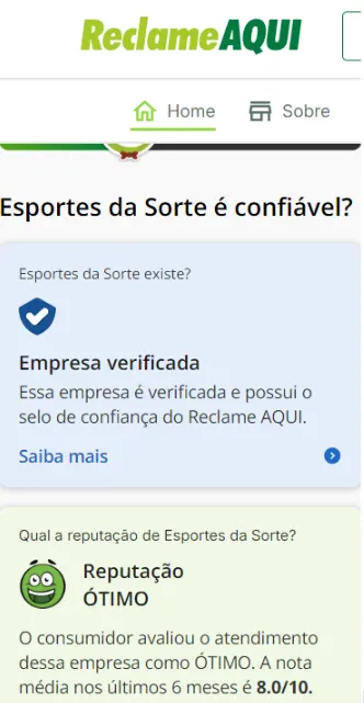 Esportes da Sorte reclame aqui