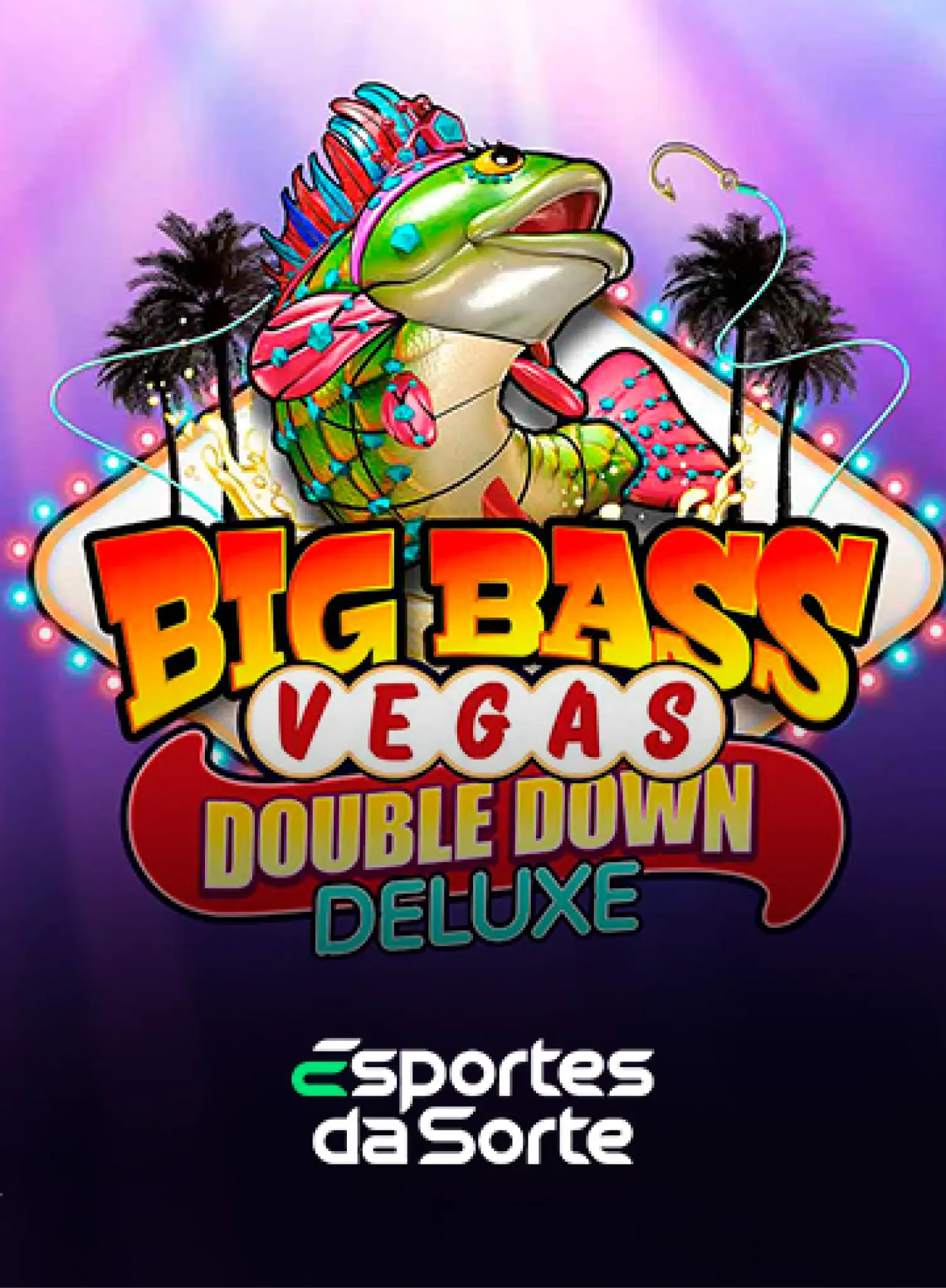 Tela do jogo Big Bass Vegas Double Down Deluxe com bônus ativado no Esportes da Sorte